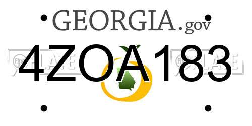 4ZOA183 Georgia License Plate