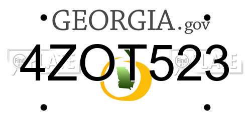 4ZOT523 Georgia License Plate
