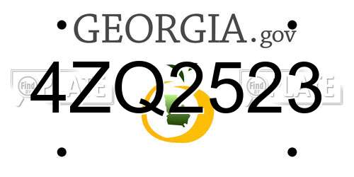 4ZQ2523 Georgia License Plate