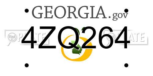 4ZQ264 Georgia License Plate