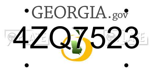 4ZQ7523 Georgia License Plate
