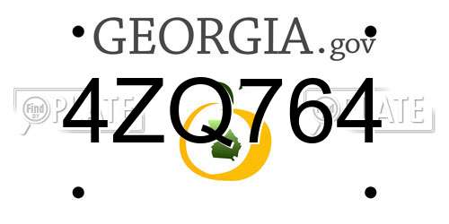 4ZQ764 Georgia License Plate