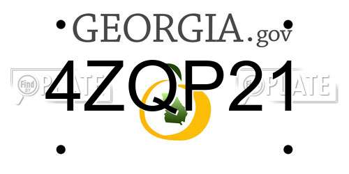 4ZQP21 Georgia License Plate