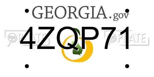 4ZQP71 Georgia License Plate