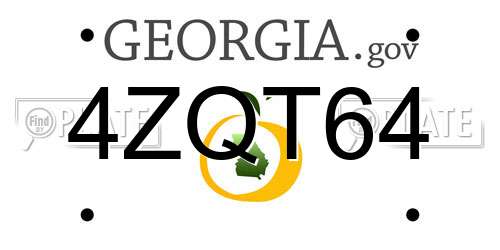 4ZQT64 Georgia License Plate