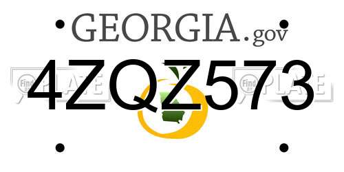 4ZQZ573 Georgia License Plate