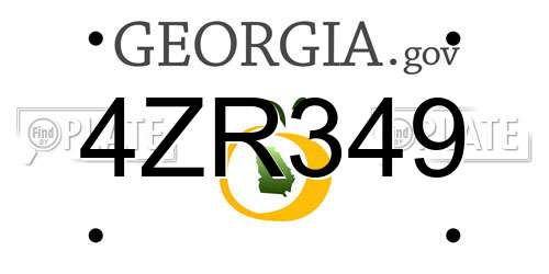 4ZR349 Georgia License Plate