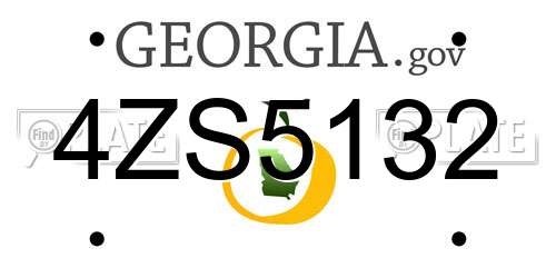 4ZS5132 Georgia License Plate
