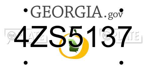 4ZS5137 Georgia License Plate