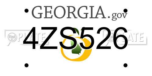 4ZS526 Georgia License Plate