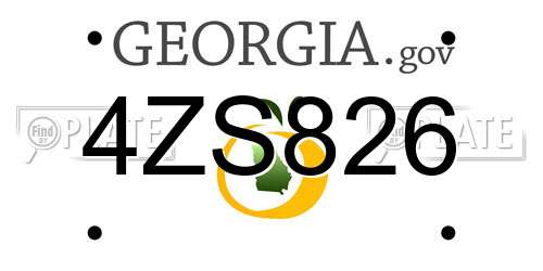 4ZS826 Georgia License Plate