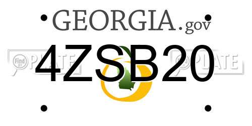 4ZSB20 Georgia License Plate