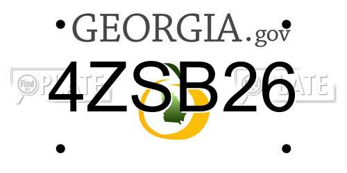 4ZSB26 Georgia License Plate