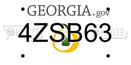 4ZSB63 Georgia License Plate