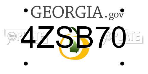 4ZSB70 Georgia License Plate