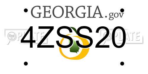 4ZSS20 Georgia License Plate