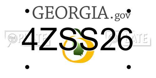 4ZSS26 Georgia License Plate