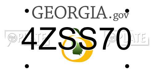 4ZSS70 Georgia License Plate