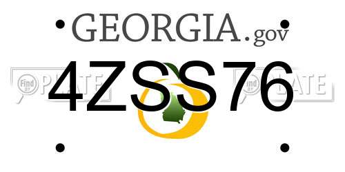 4ZSS76 Georgia License Plate
