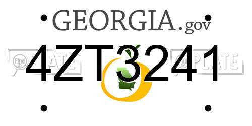 4ZT3241 Georgia License Plate