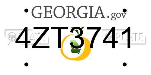 4ZT3741 Georgia License Plate