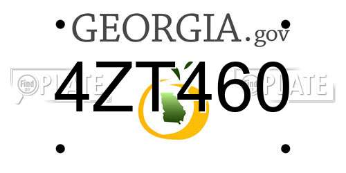 4ZT460 Georgia License Plate