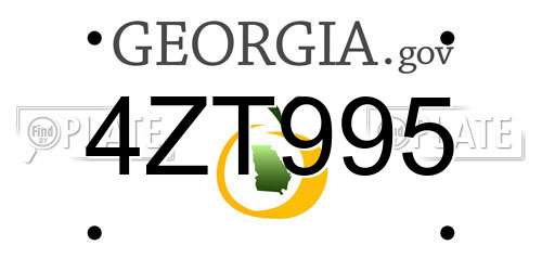 4ZT995 Georgia License Plate
