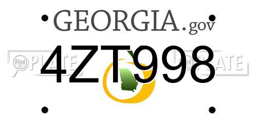 4ZT998 Georgia License Plate