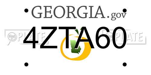 4ZTA60 Georgia License Plate