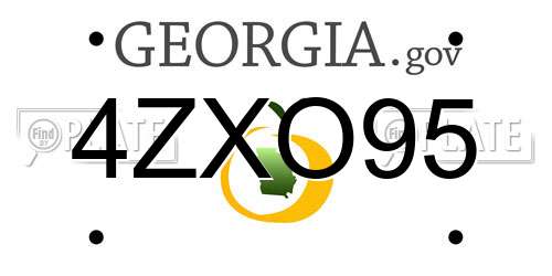 4ZXO95 Georgia License Plate