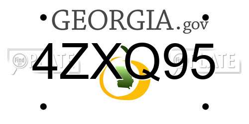 4ZXQ95 Georgia License Plate