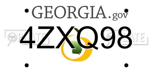 4ZXQ98 Georgia License Plate