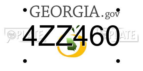 4ZZ460 Georgia License Plate