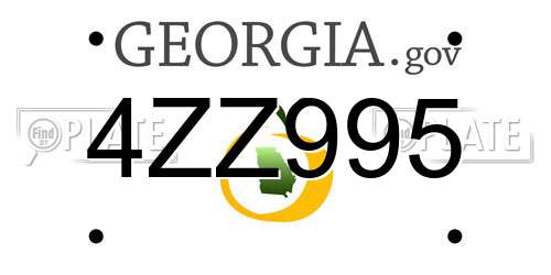 4ZZ995 Georgia License Plate