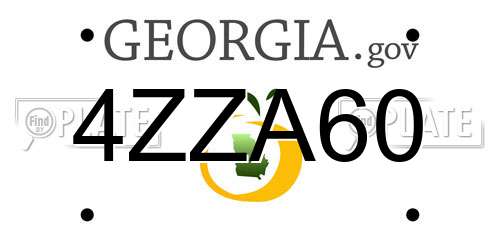 4ZZA60 Georgia License Plate