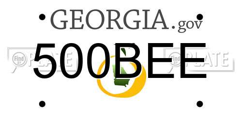 500BEE Georgia License Plate