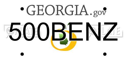 500BENZ Georgia License Plate
