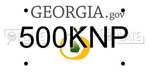 500KNP Georgia License Plate