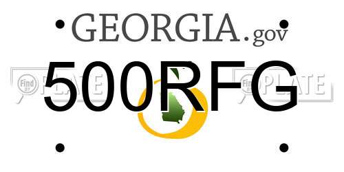 500RFG Georgia License Plate