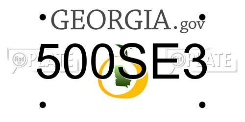 500SE3 Georgia License Plate