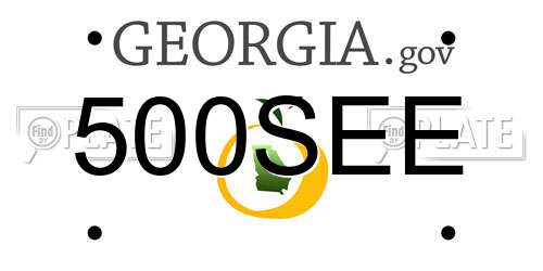 500SEE Georgia License Plate