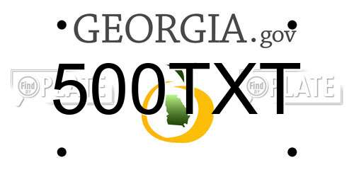 500TXT Georgia License Plate