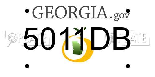 5011DB Georgia License Plate