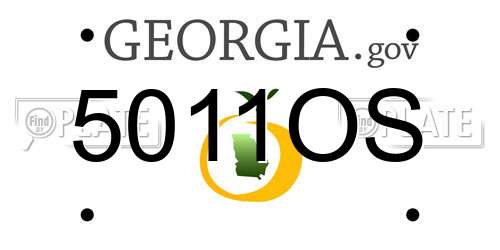 5011OS Georgia License Plate