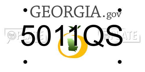 5011QS Georgia License Plate