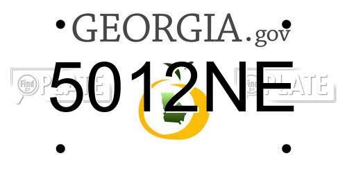 5012NE Georgia License Plate