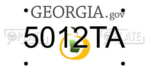 5012TA Georgia License Plate
