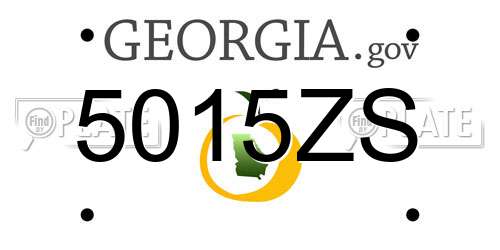 5015ZS Georgia License Plate