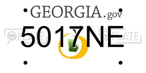 5017NE Georgia License Plate