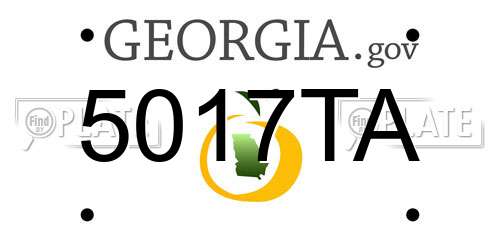5017TA Georgia License Plate
